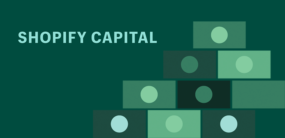 Shopify capital written with green backgorund